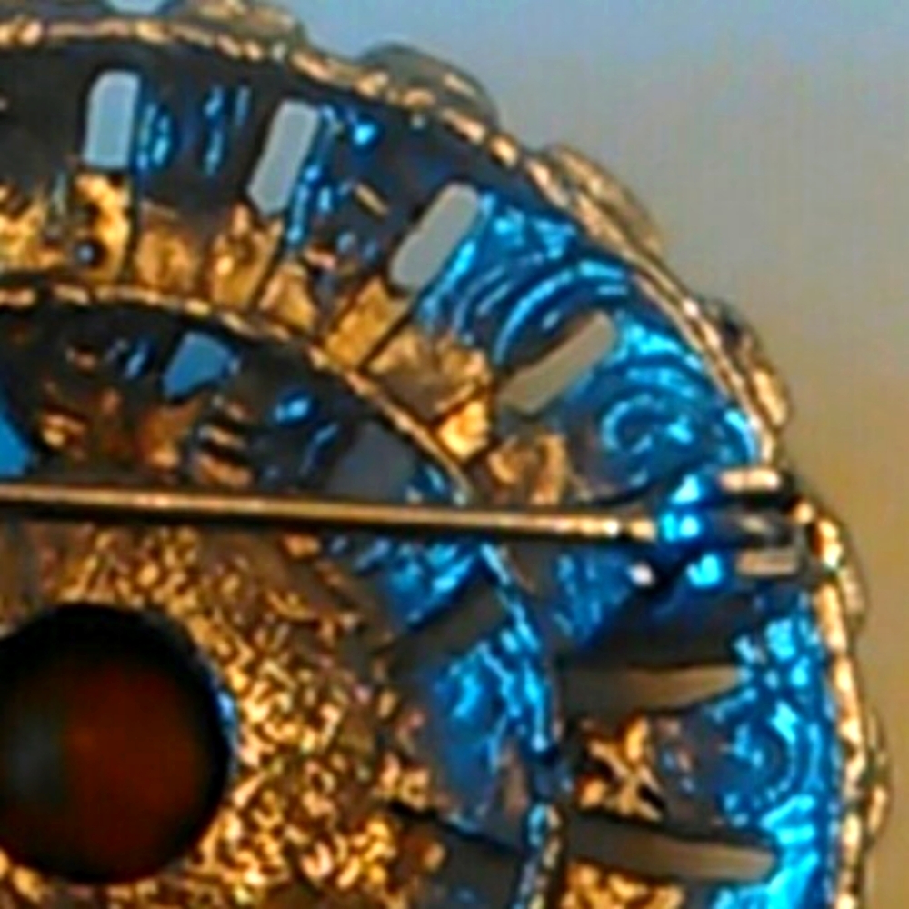 🤎 Stunning Art Deco Inspired Vintage Faux Smoky Topaz & Marcasite Brooch - Picture 10 of 11